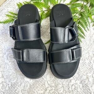 NWT Black Strappy Sorel Rein Cb Slide Sandal Size 7